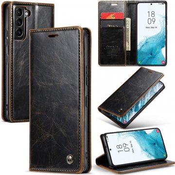 CaseMe Samsung Galaxy S22 Wallet Kickstand Magnetic Flip Case Coffee