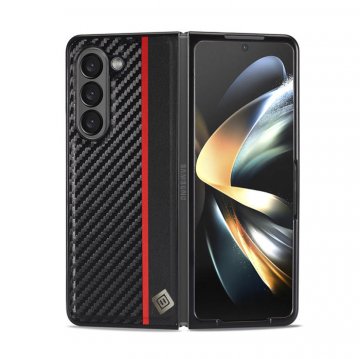 LC.IMEEK Samsung Galaxy Z Fold5 5G Carbon Fiber Texture Cover