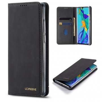 LC.IMEEKE Huawei P30 Pro Wallet Magnetic Kickstand Case Black