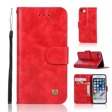iPhone 7/8/SE 2020 Premium Vintage Wallet Kickstand Case Red
