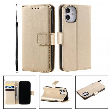 iPhone 12 Mini Wallet Kickstand Magnetic PU Leather Case Gold