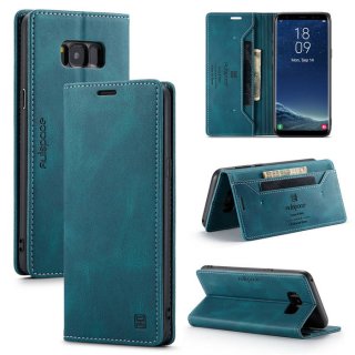 Autspace Samsung Galaxy S8 Plus Wallet Kickstand Case Blue