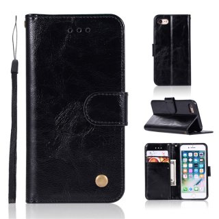 iPhone 6 Plus/6s Plus Premium Vintage Wallet Kickstand Case Black