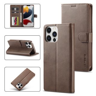 LC.IMEEKE iPhone 13 Pro Wallet Magnetic Stand Case Coffee