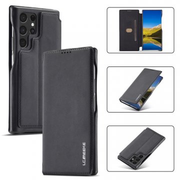 LC.IMEEKE Samsung Galaxy S22 Ultra Card Slot Magnetic Case Black