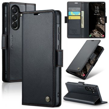 CaseMe Samsung Galaxy A37 Wallet RFID Blocking Magnetic Buckle Case Black