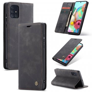 CaseMe Samsung Galaxy A71 Wallet Kickstand Magnetic Case Black