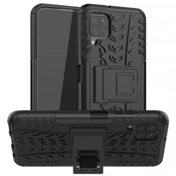 Huawei P40 Lite Hybrid Rugged PC + TPU Kickstand Case Black