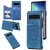 Samsung Galaxy S10 Embossed Wallet Magnetic Stand Case Blue