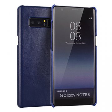 Samsung Galaxy Note 8 Genuine Leather Matte Back Cover Case Blue