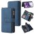 For Samsung Galaxy S20 Plus Wallet 15 Card Slots Case with Wrist Strap Blue
