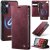 CaseMe Samsung Galaxy A16 5G 2-in-1 Magnetic Wallet Case with RFID Blocking Red