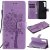 Motorola Edge Embossed Tree Cat Butterfly Wallet Stand Case Lavender