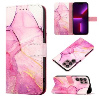 Marble Pattern Samsung Galaxy S22 Ultra Wallet Case Purple Gold