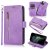 Zipper Pocket Wallet 9 Card Slots with Wrist Strap For iPhone Case Purple
