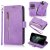 Zipper Pocket Wallet 9 Card Slots with Wrist Strap For iPhone Case Purple
