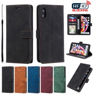 iPhone XR Wallet RFID Blocking Kickstand Case Black