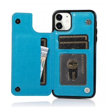 Mandala Embossed iPhone 11 Case with Card Holder Blue
