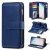 Samsung Galaxy S10e Multi-function 10 Card Slots Wallet Case Dark Blue