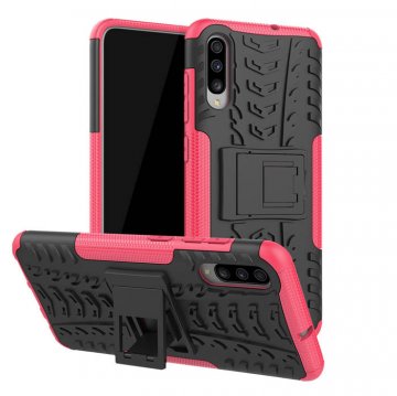 Samsung Galaxy A50 Hybrid Rugged PC + TPU Kickstand Case Rose