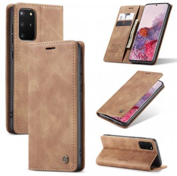 CaseMe Samsung Galaxy S20 Plus Wallet Kickstand Magnetic Case Brown