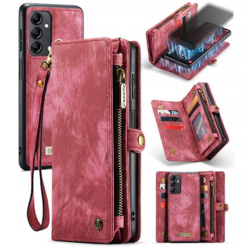 CaseMe Samsung Galaxy A14 5G Wallet Case with Wrist Strap Red