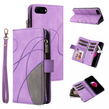 iPhone 7 Plus/8 Plus Zipper Wallet Magnetic Stand Case Purple