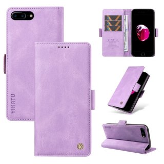 YIKATU iPhone 7 Plus/8 Plus Skin-touch Wallet Kickstand Case Purple