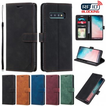 Samsung Galaxy S10 Plus Wallet RFID Blocking Kickstand Case Black
