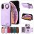 For iPhone X/XS Card Holder Ring Kickstand Case Purple