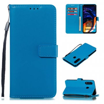 Samsung Galaxy A60 Wallet Kickstand Magnetic Leather Case Sky Blue