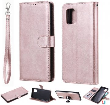 Samsung Galaxy A71 5G Wallet Detachable 2 in 1 Stand Case Rose Gold