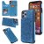 iPhone 11 Pro Max Embossed Wallet Magnetic Stand Case Blue