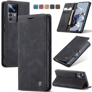 CaseMe Xiaomi 12T/12T Pro Wallet Kickstand Magnetic Case Black