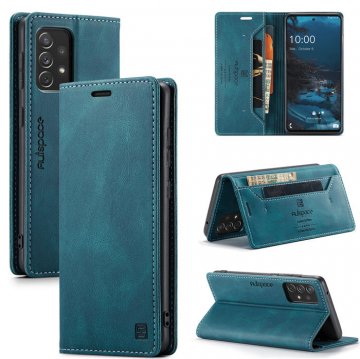 Autspace Samsung Galaxy A73 5G RFID Blocking Wallet Case Blue