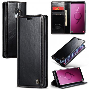 CaseMe Samsung Galaxy S9 Wallet Kickstand Magnetic Case Black