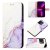 Marble Pattern OnePlus 10 Pro Wallet Stand Case White Purple