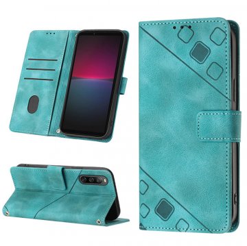 Skin-friendly Sony Xperia 10 IV Wallet Stand Case with Wrist Strap Green