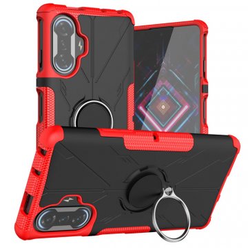 Xiaomi Redmi K40 Gaming Hybrid Rugged Ring Kickstand Case Red