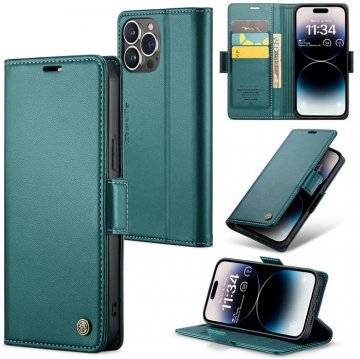 CaseMe Wallet RFID Blocking Magnetic Buckle Case Green