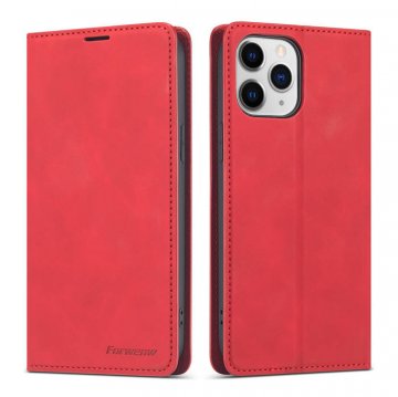Forwenw iPhone 12/12 Pro Wallet Kickstand Magnetic Shockproof Case Red