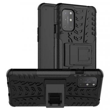 OnePlus 8T Hybrid Rugged PC + TPU Kickstand Case Black
