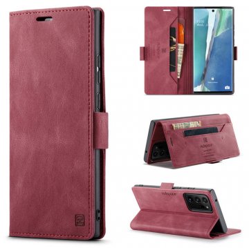 Autspace Samsung Galaxy Note 20 Ultra Wallet Kickstand Magnetic Case Red