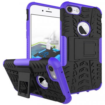 Hybrid Rugged iPhone 8/7 Kickstand Shockproof Case Purple