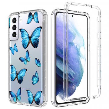 Samsung Galaxy S21 Plus Clear Bumper TPU Blue Butterfly Case