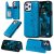 iPhone 12 Pro Max Luxury Cute Cats Magnetic Card Slots Stand Case Blue