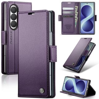 CaseMe Samsung Galaxy Z Fold8 Ultra RFID Wallet Case with Magnetic Buckle & Wireless Charging Purple
