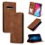 Samsung Galaxy S10 5G Magnetic Flip Wallet Stand Case Brown