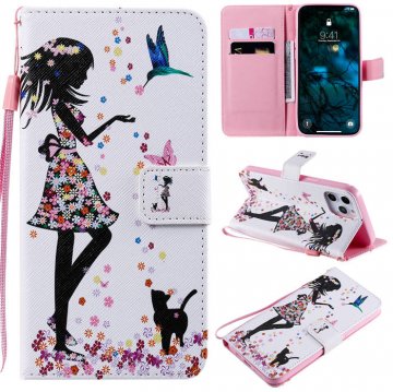 iPhone 12 Pro Max Embossed Petals and Cats Wallet Magnetic Stand Case