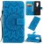 OnePlus 8 Pro Embossed Sunflower Wallet Stand Case Blue
